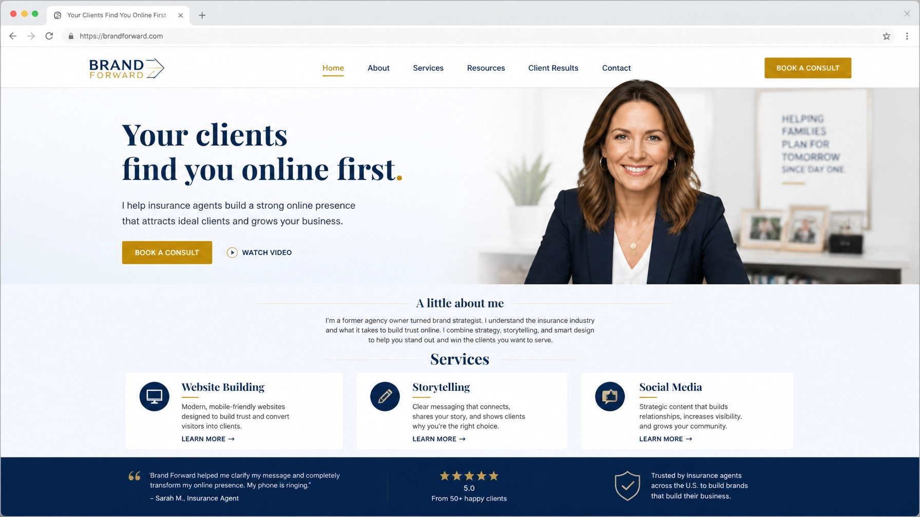 A welcoming digital presence for an insurance practice